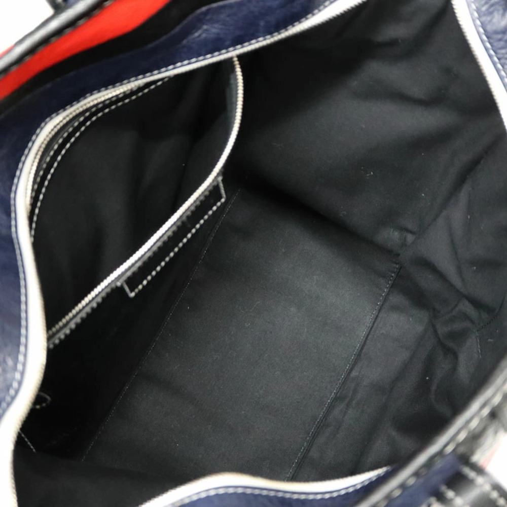 BALENCIAGA Bazaar Shopper Leather Tote Bag Neighbor Red Black - Picture 6 of 6